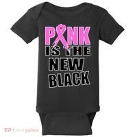 Pink Is The New Black Breast Cancer Ribbon Baby Bodysuit thumb 0