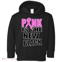 Pink Is The New Black Breast Cancer Ribbon Toddler Hoodie thumb 0