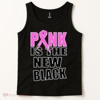 Pink Is The New Black Breast Cancer Ribbon Tank Top thumb 2