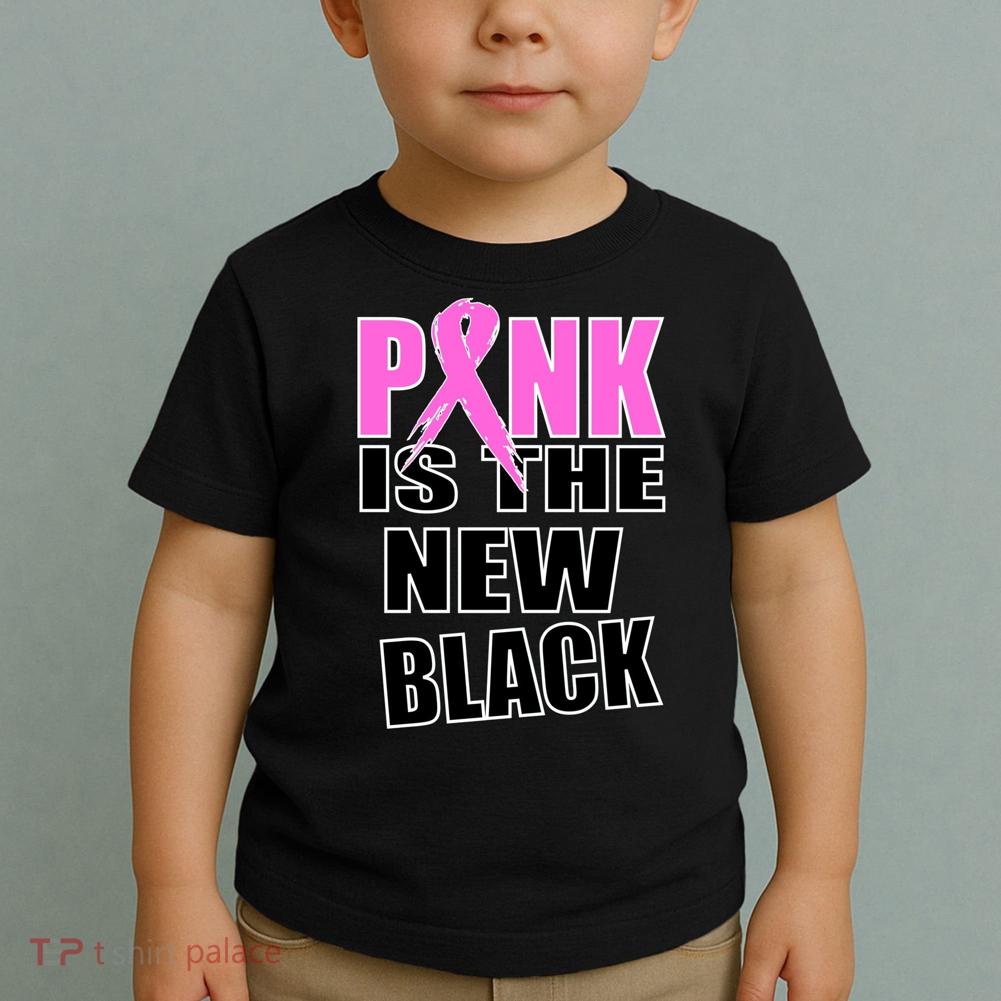 Pink Is The New Black Breast Cancer Ribbon Toddler T-Shirt