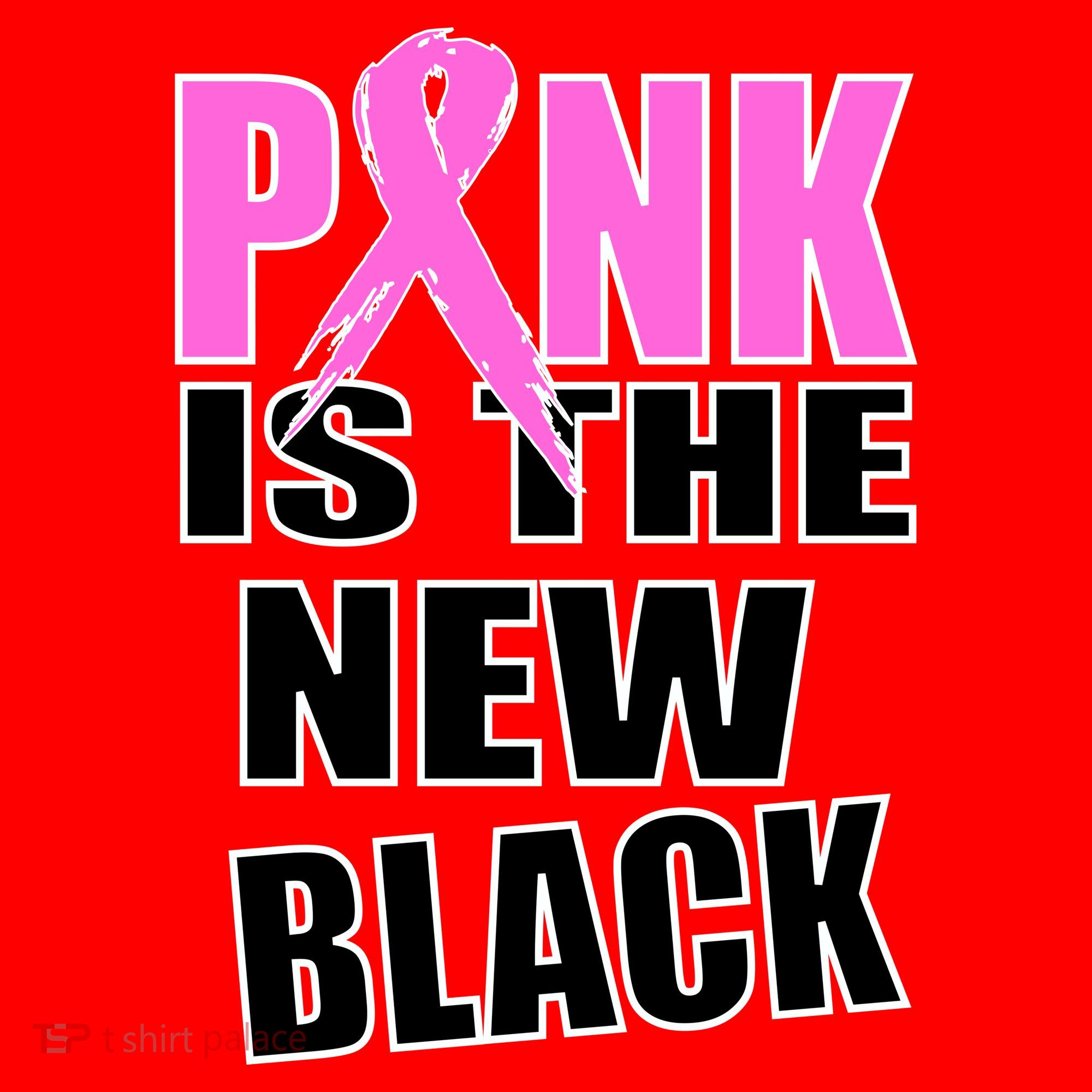 Pink Is The New Black Breast Cancer Ribbon Santa Hat