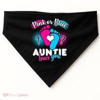 Pink Or Blue Auntie Loves You USA-Made Doggie Bandana thumb 0