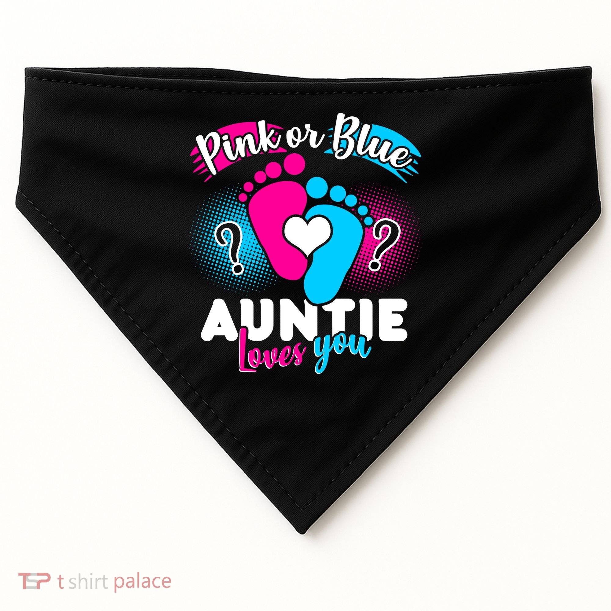 Pink Or Blue Auntie Loves You USA-Made Doggie Bandana