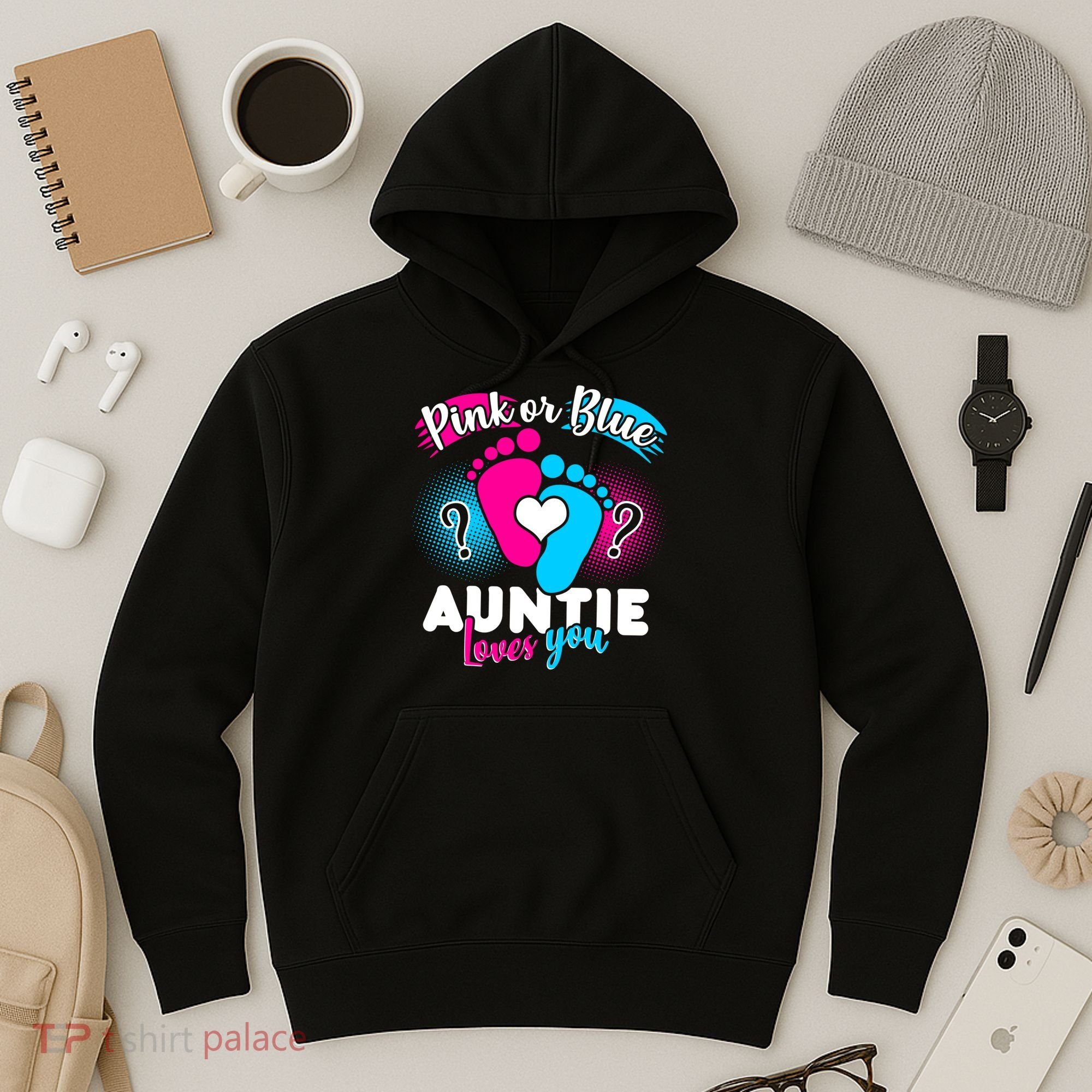 Pink Or Blue Auntie Loves You Hoodie