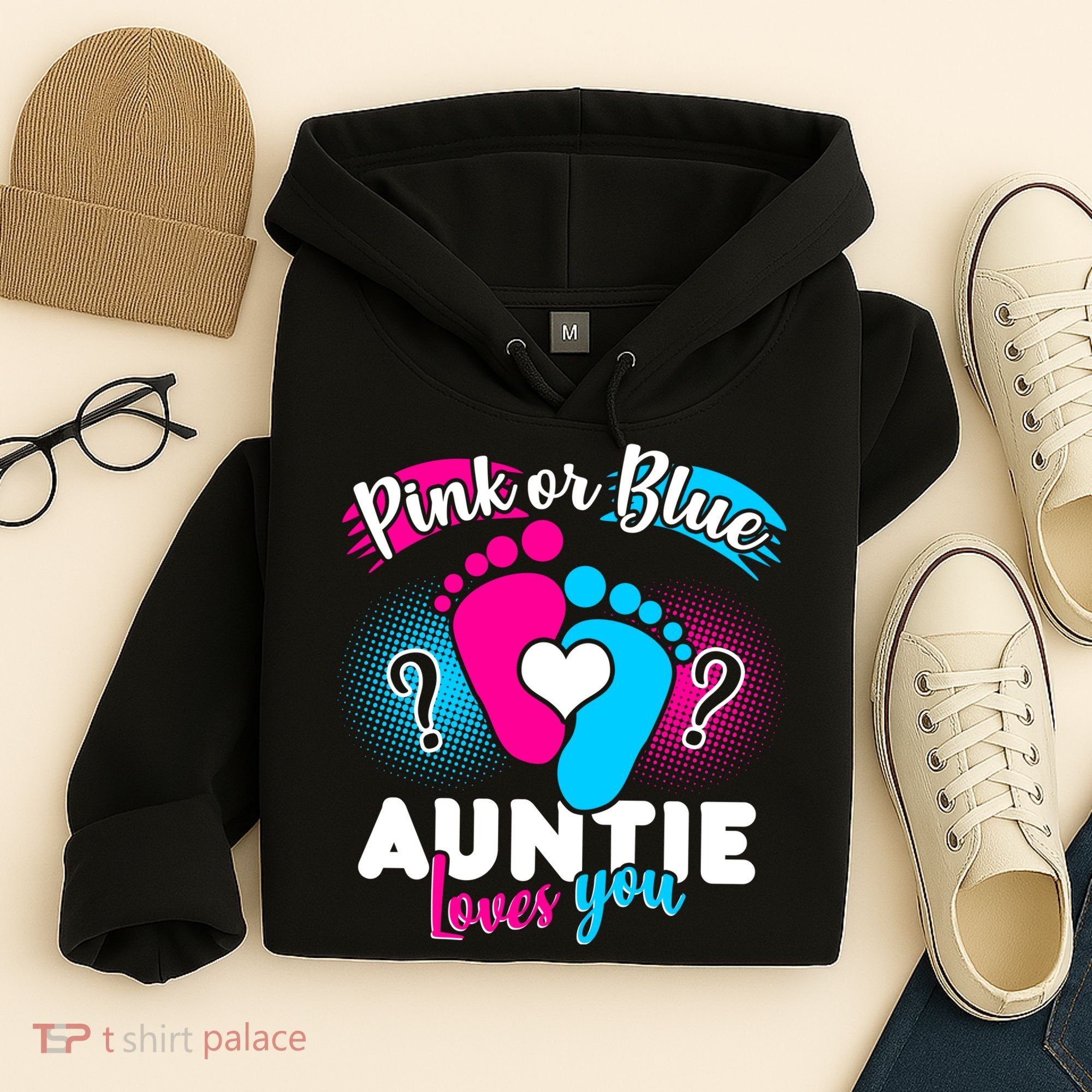 Pink Or Blue Auntie Loves You Hoodie
