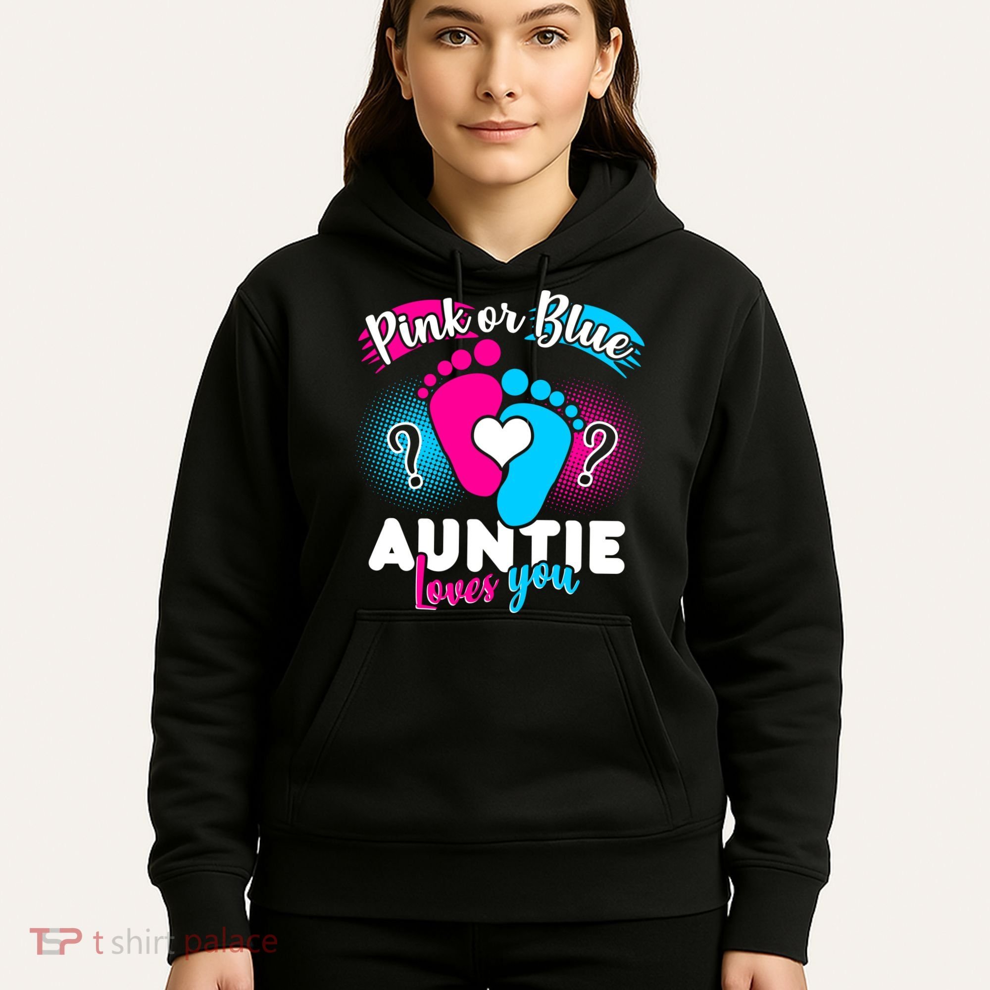 Pink Or Blue Auntie Loves You Hoodie