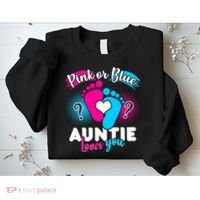 Pink Or Blue Auntie Loves You Sweatshirt thumb 2