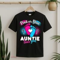 Pink Or Blue Auntie Loves You T-Shirt thumb 2