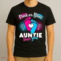 Pink Or Blue Auntie Loves You T-Shirt thumb 3