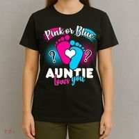 Pink Or Blue Auntie Loves You T-Shirt thumb 4