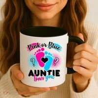 Pink Or Blue Auntie Loves You Coffee Mug thumb 3