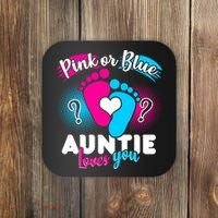 Pink Or Blue Auntie Loves You Coaster thumb 0