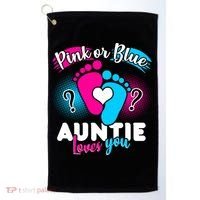 Pink Or Blue Auntie Loves You Golf Towel thumb 0