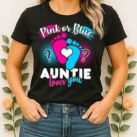 Pink Or Blue Auntie Loves You Women's T-Shirt thumb 2