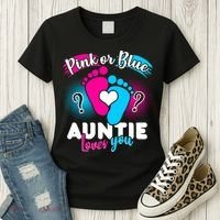 Pink Or Blue Auntie Loves You Women's T-Shirt thumb 3