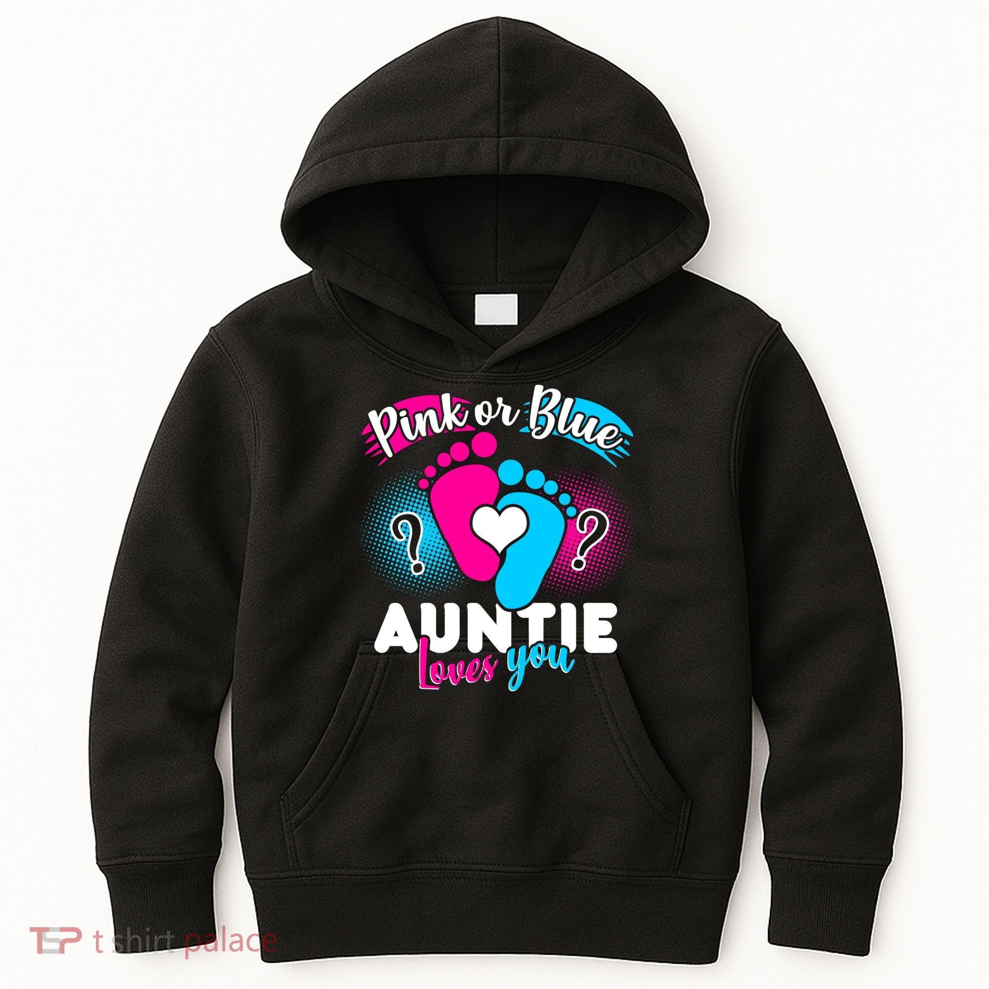 Pink Or Blue Auntie Loves You Kids Hoodie