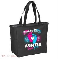 Pink Or Blue Auntie Loves You Tote Bag thumb 2
