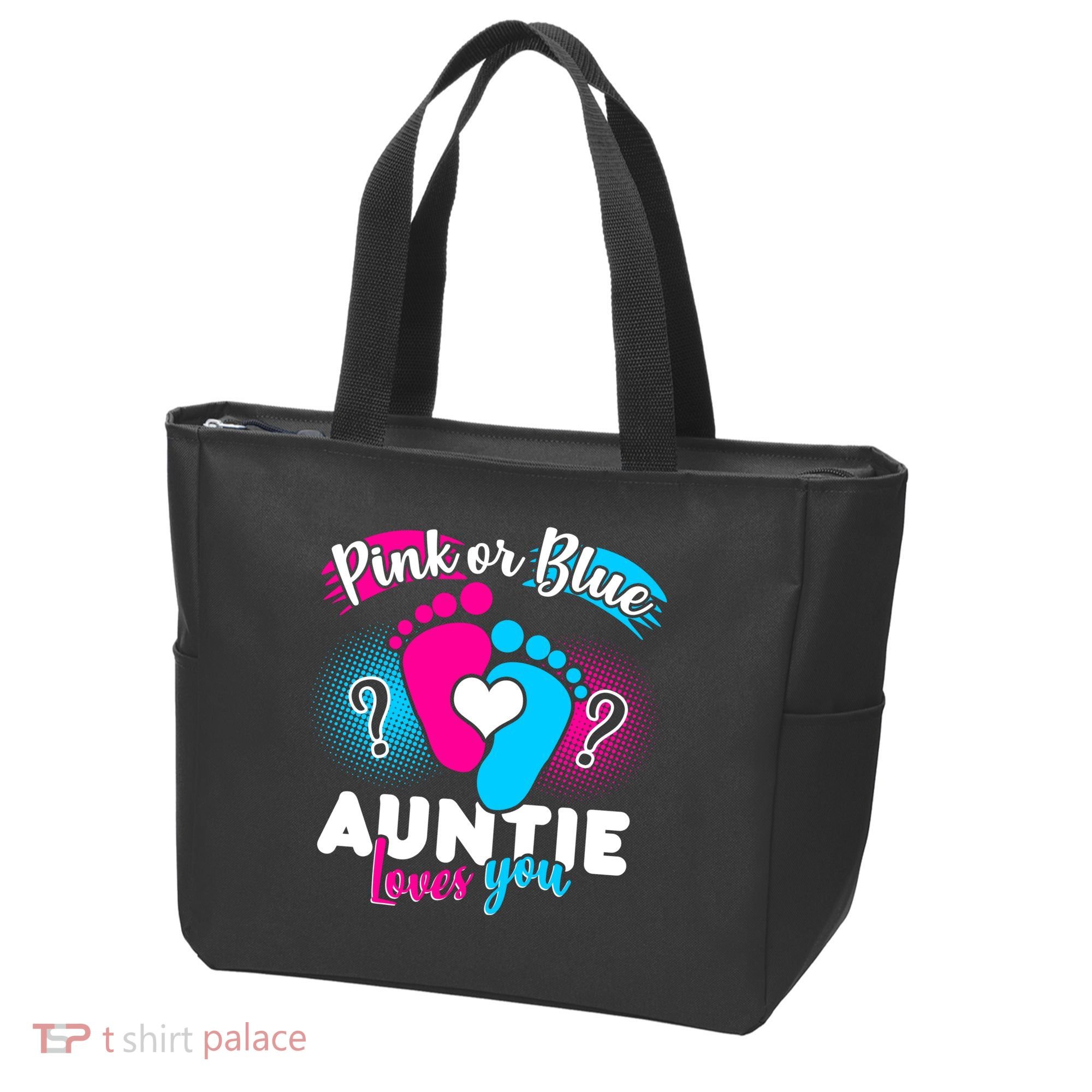 Pink Or Blue Auntie Loves You Tote Bag