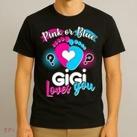 Pink Or Blue Gigi Loves You Baby Gender Reveal T-Shirt thumb 3