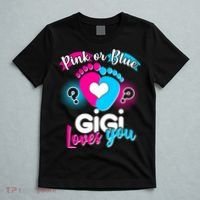 Pink Or Blue Gigi Loves You Baby Gender Reveal T-Shirt thumb 5