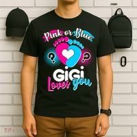 Pink Or Blue Gigi Loves You Baby Gender Reveal T-Shirt thumb 6