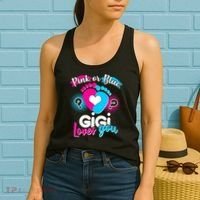 Pink Or Blue Gigi Loves You Baby Gender Reveal Women's Tank Top thumb 2