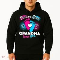 Pink or Blue Grandma Loves You Hoodie thumb 2