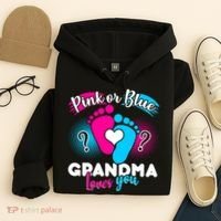 Pink or Blue Grandma Loves You Hoodie thumb 4