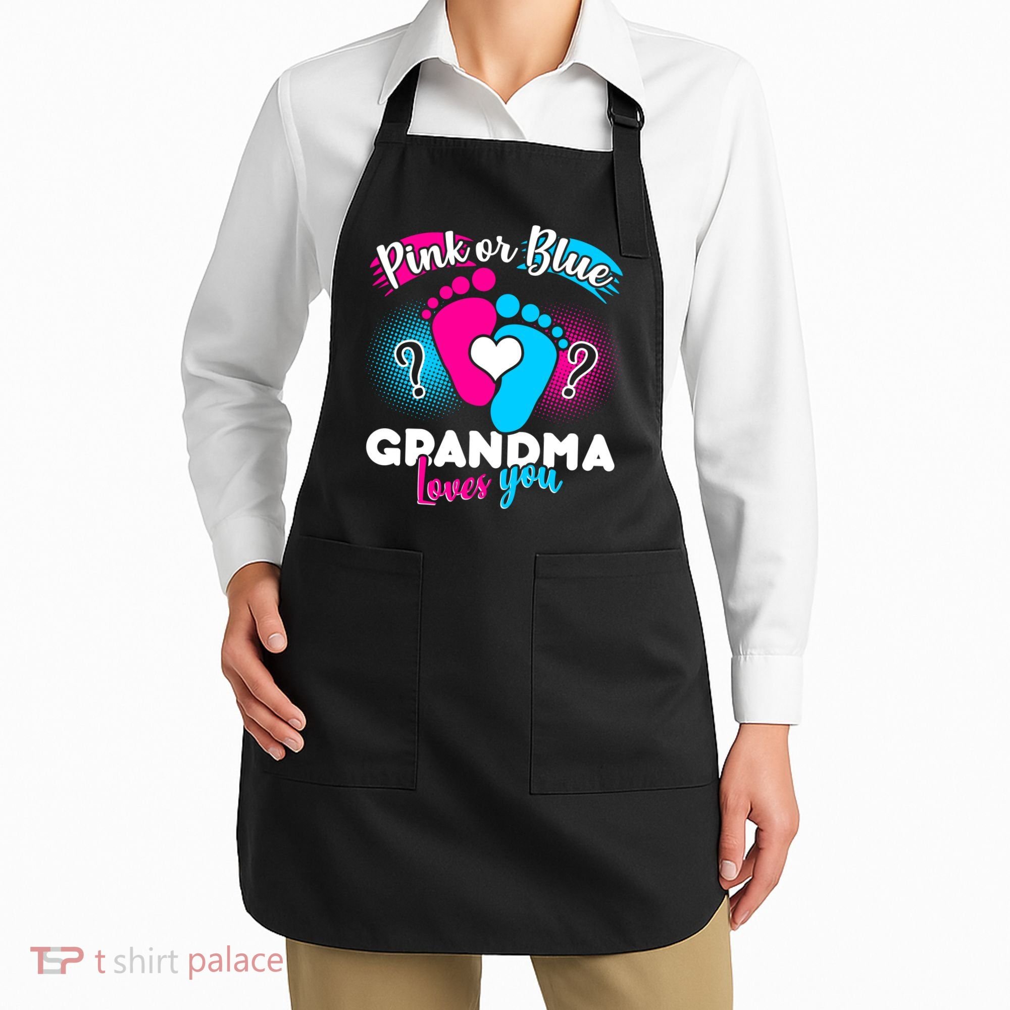 Pink or Blue Grandma Loves You Apron
