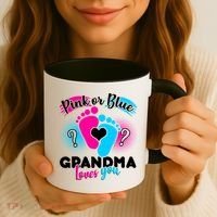 Pink or Blue Grandma Loves You Coffee Mug thumb 3
