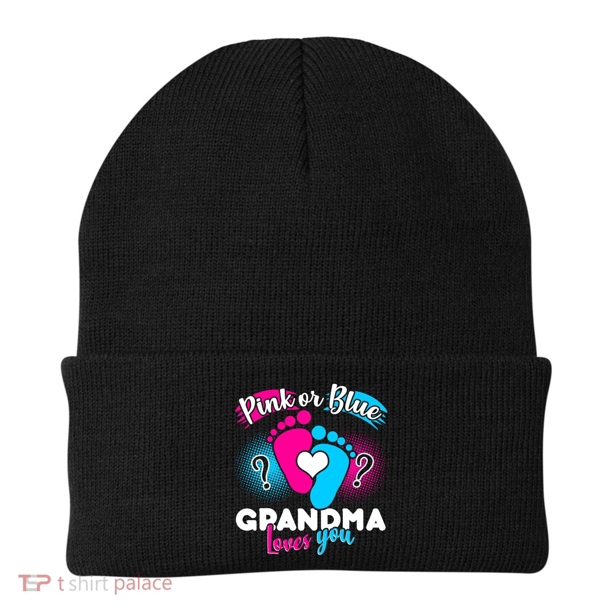 Pink or Blue Grandma Loves You Beanie
