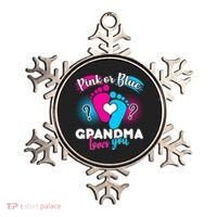 Pink or Blue Grandma Loves You Ornament thumb 0