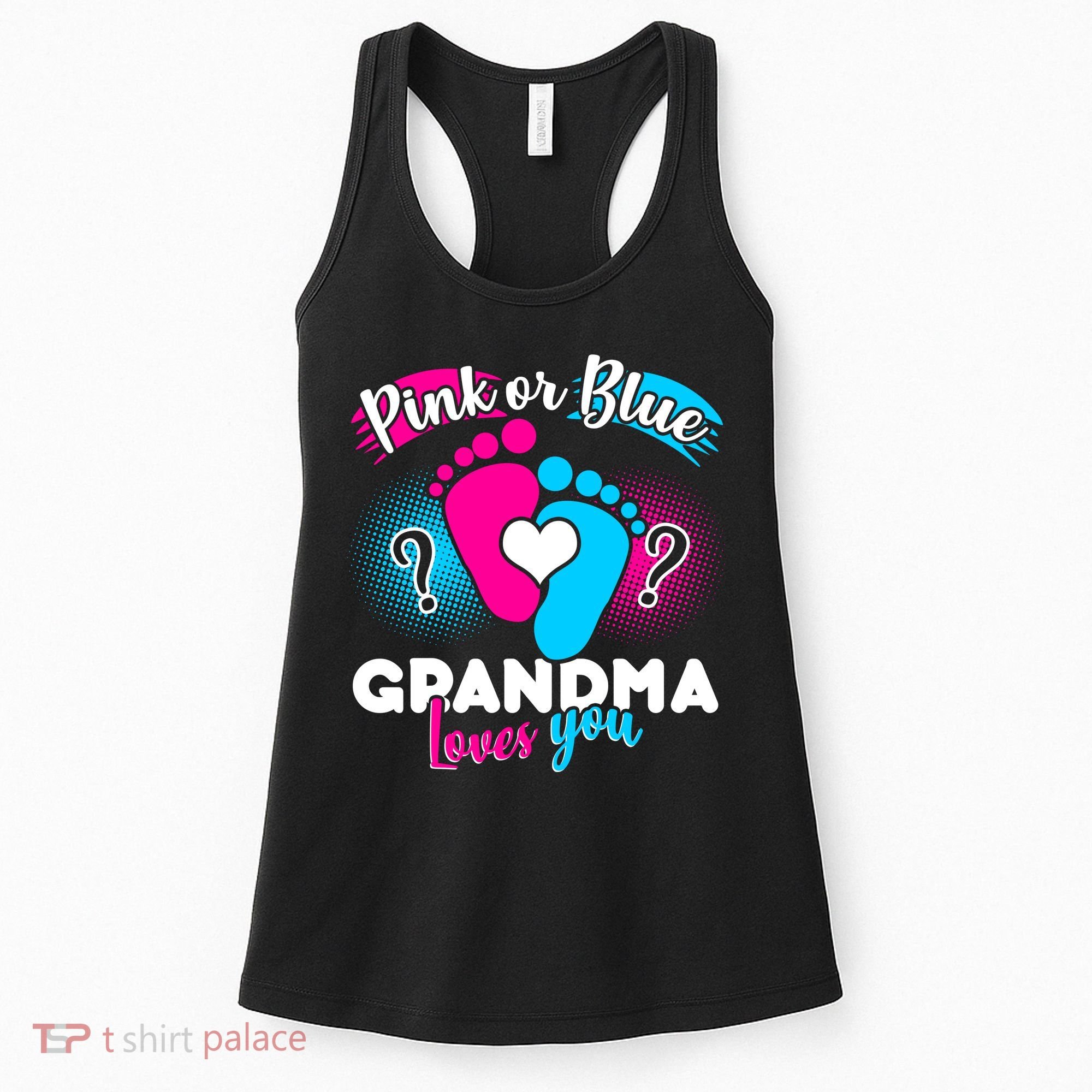 Pink or Blue Grandma Loves You Women's Tank Top