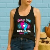 Pink or Blue Grandma Loves You Women's Tank Top thumb 2