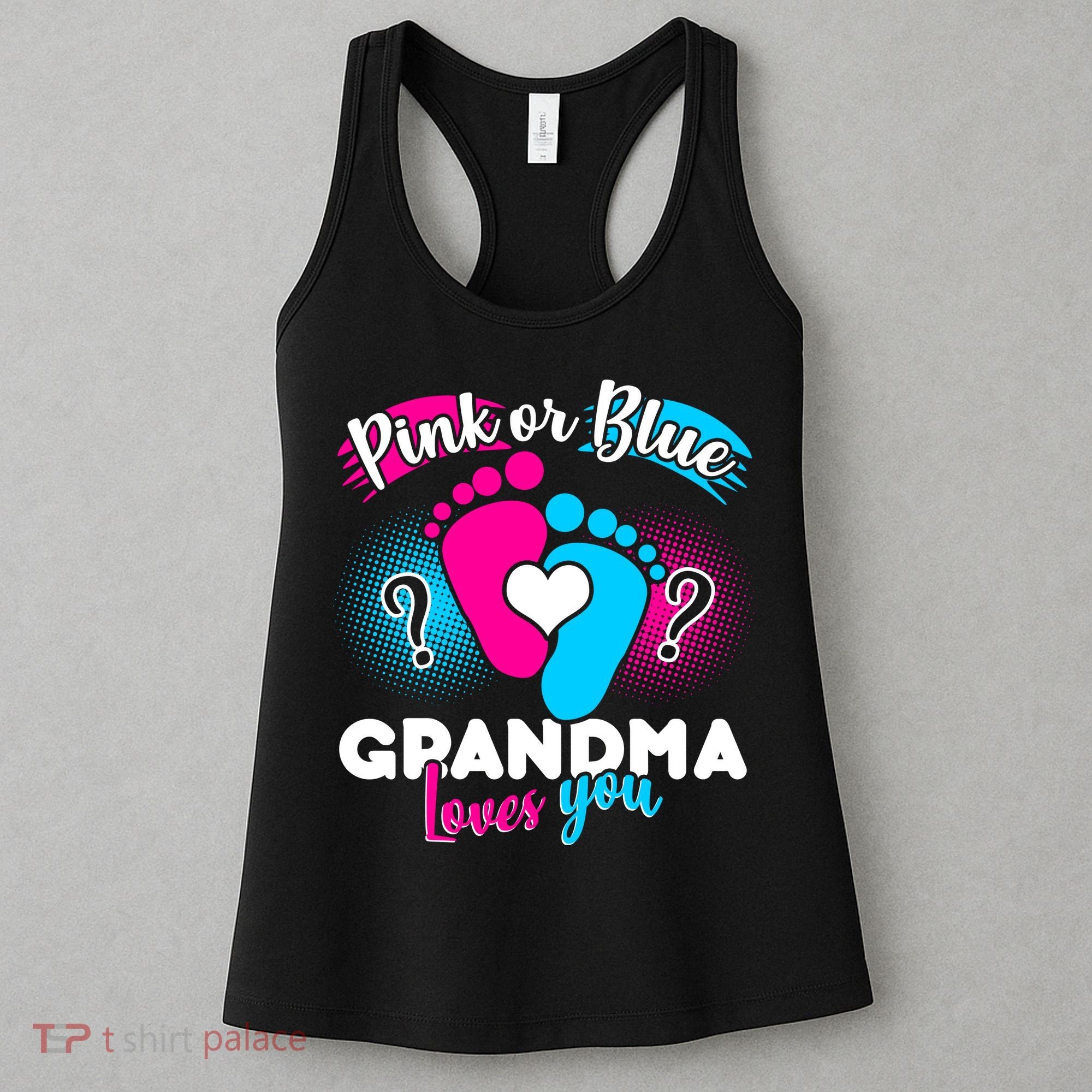 Pink or Blue Grandma Loves You Women's Tank Top