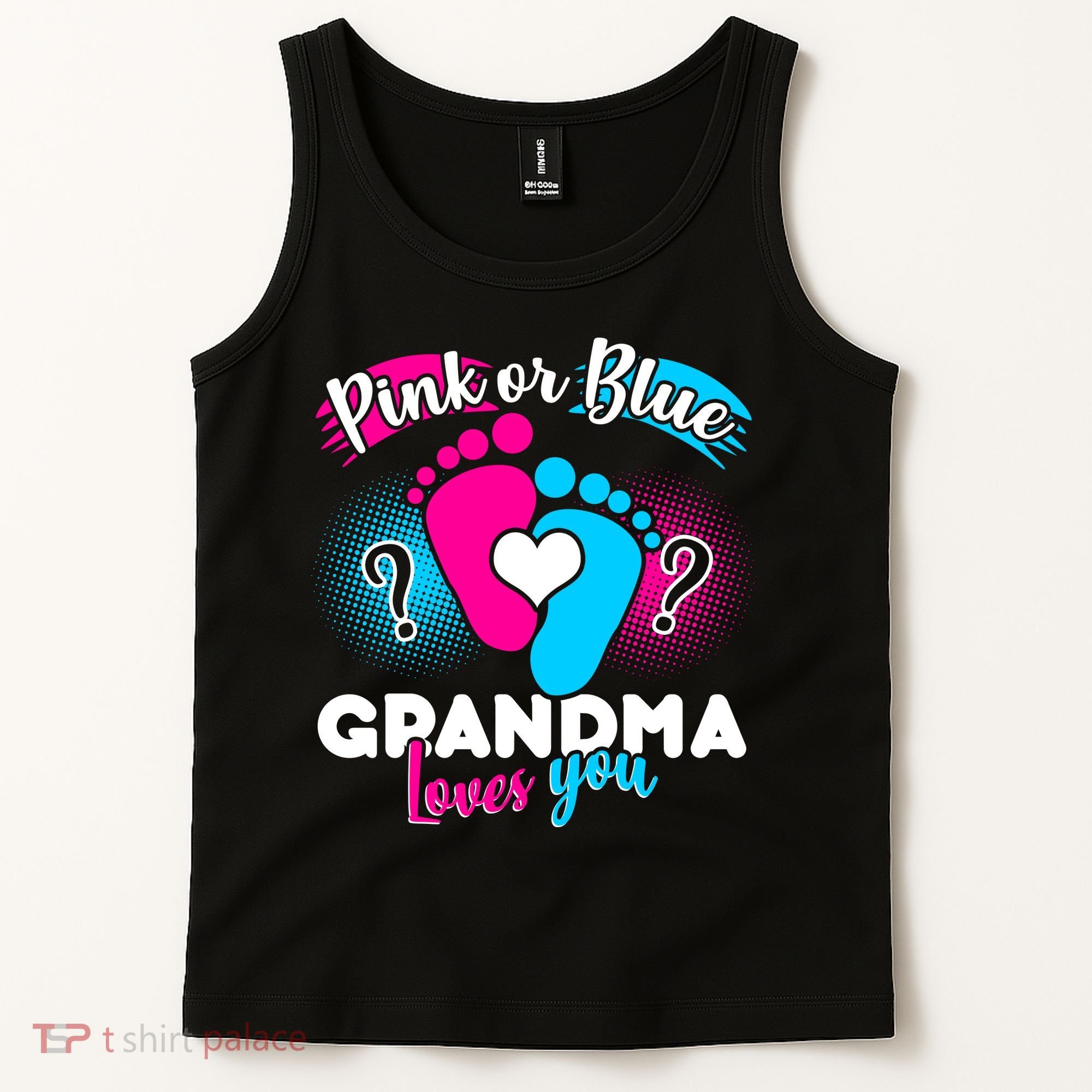 Pink or Blue Grandma Loves You Tank Top