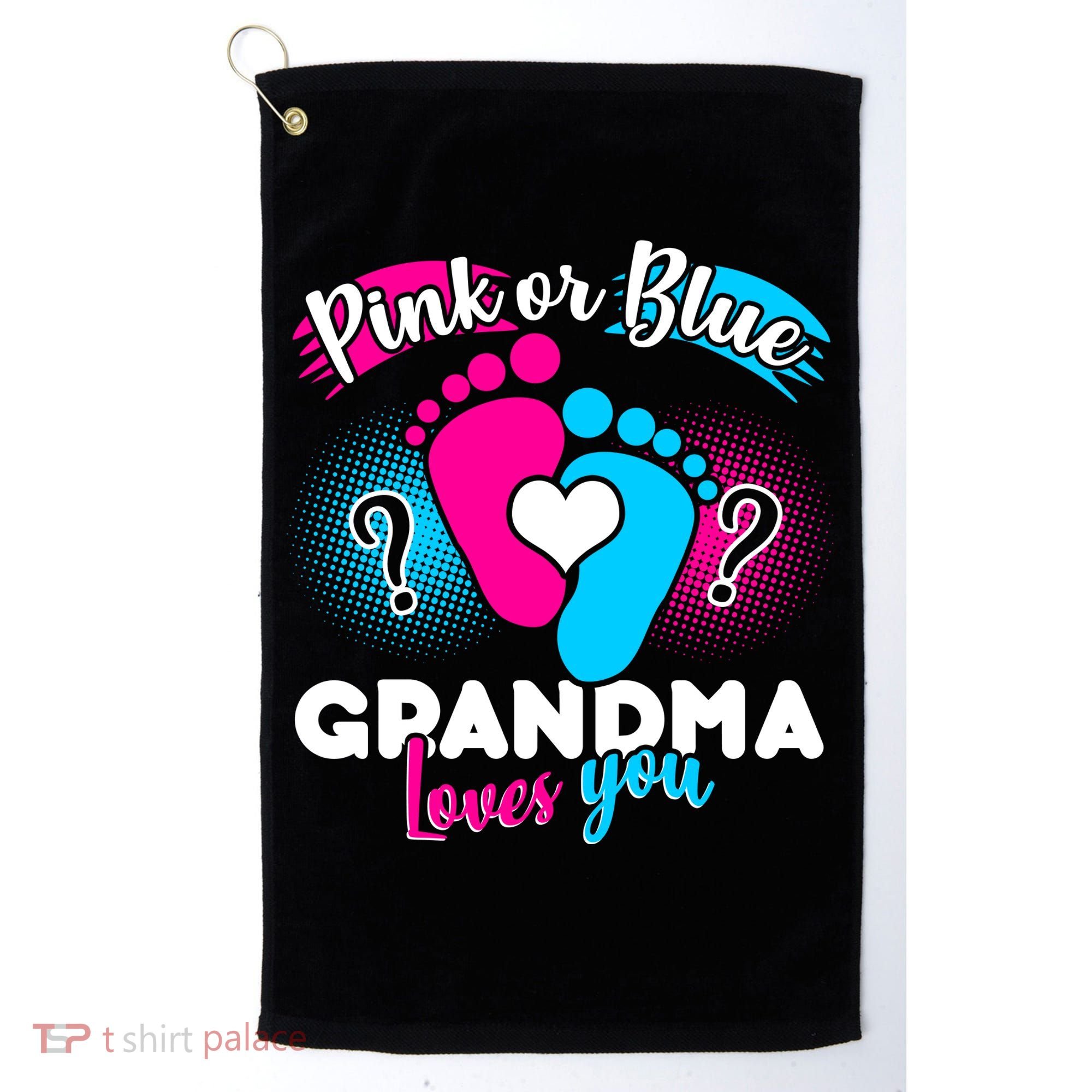 Pink or Blue Grandma Loves You Golf Towel