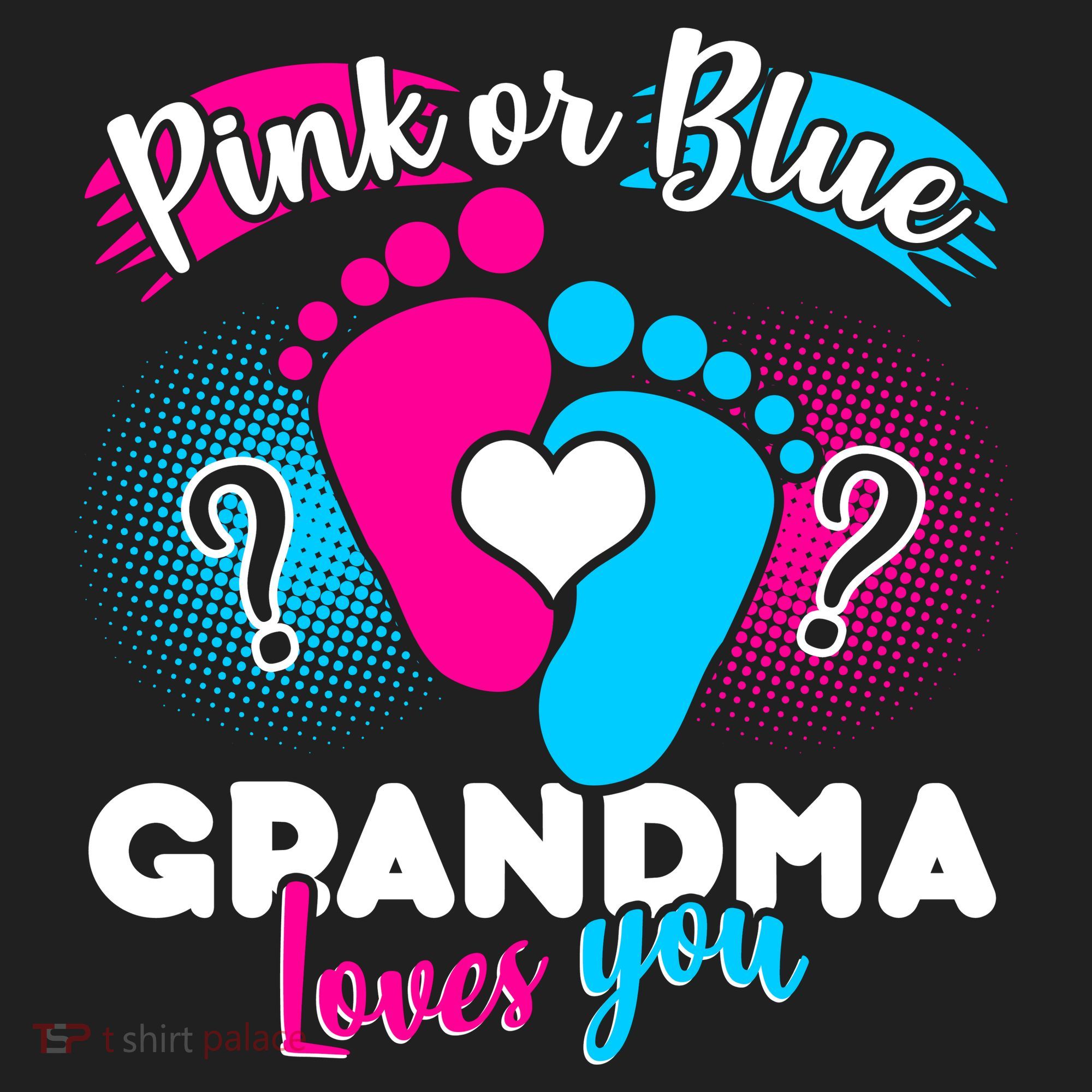 Pink or Blue Grandma Loves You Golf Towel