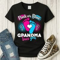 Pink or Blue Grandma Loves You Women's T-Shirt thumb 3