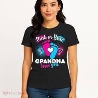 Pink or Blue Grandma Loves You Women's T-Shirt thumb 4