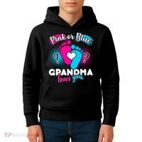 Pink or Blue Grandma Loves You Kids Hoodie thumb 4