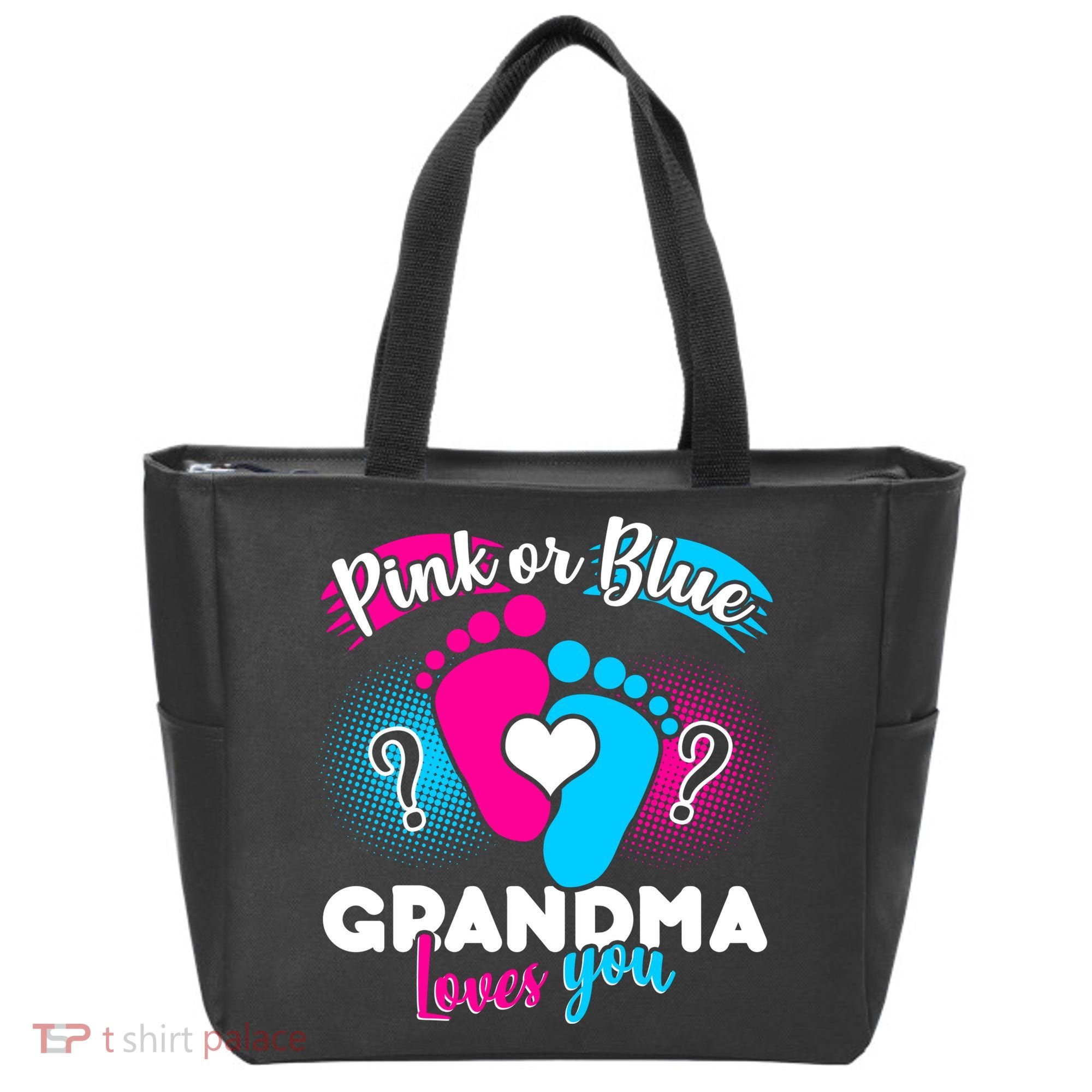 Pink or Blue Grandma Loves You Tote Bag