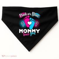 Pink or Blue Mommy Loves You USA-Made Doggie Bandana thumb 0