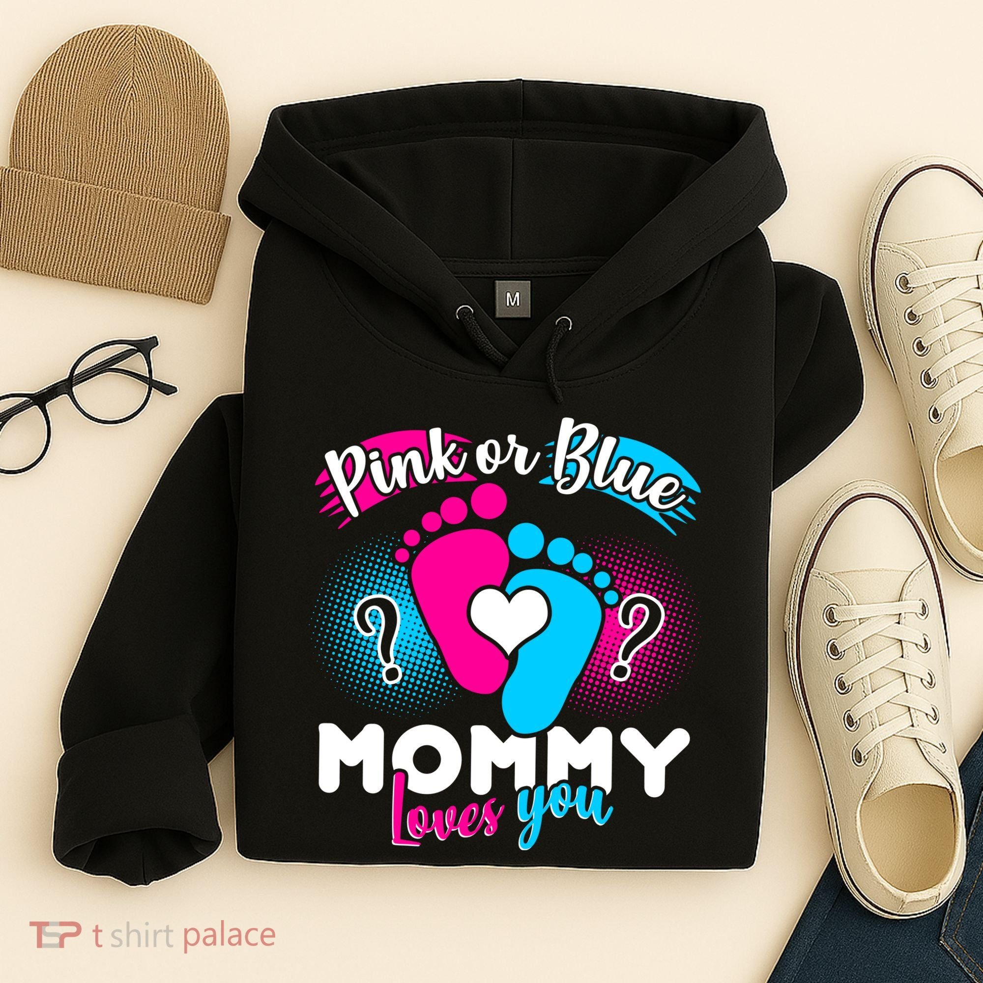 Pink or Blue Mommy Loves You Hoodie