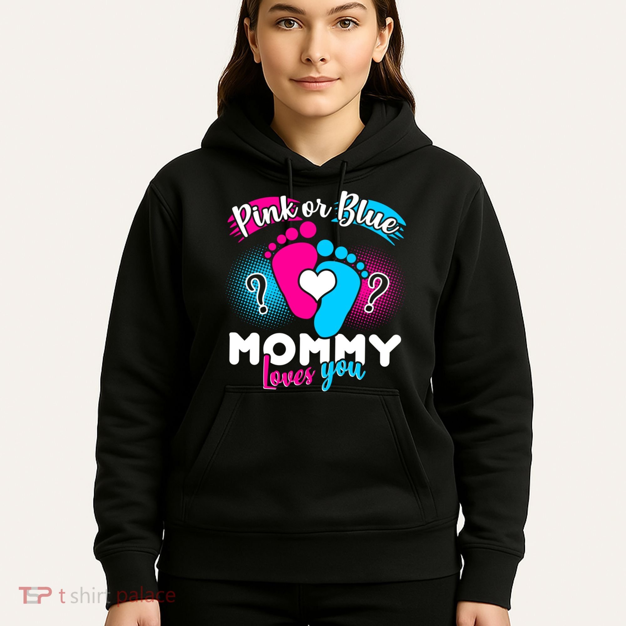 Pink or Blue Mommy Loves You Hoodie