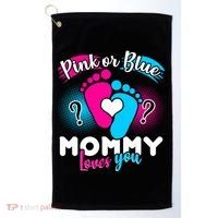 Pink or Blue Mommy Loves You Golf Towel thumb 0