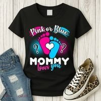 Pink or Blue Mommy Loves You Women's T-Shirt thumb 3