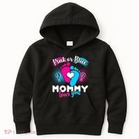 Pink or Blue Mommy Loves You Kids Hoodie thumb 0