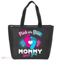 Pink or Blue Mommy Loves You Tote Bag thumb 0