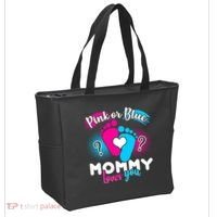 Pink or Blue Mommy Loves You Tote Bag thumb 2